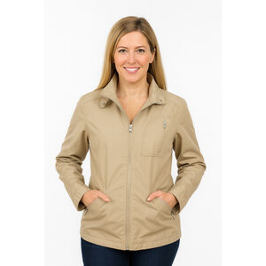 Vintage London Fog Weatherwear Zip Utility Jacket Womens 5/6 Beige Sherpa Lined